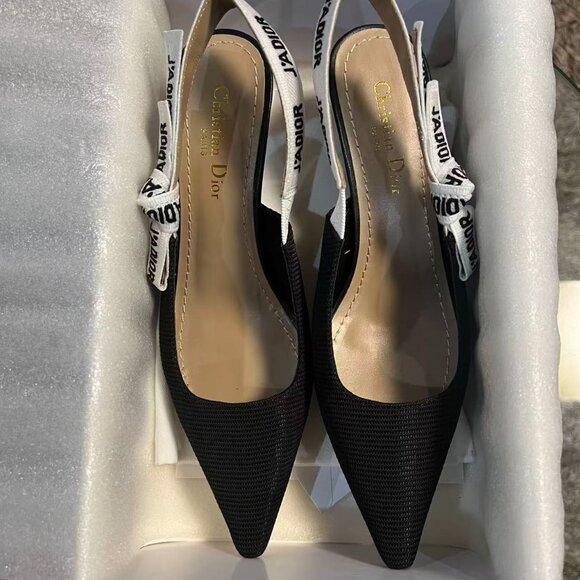 Dior J'Adior Black Velvet Slingback Pumps - Picture 3 of 10